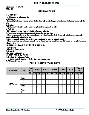 Giáo án Công nghệ Lớp 12 - Tiết 31 Kiểm tra học kì II - Năm học 2019-2020 - Võ Văn Lợi